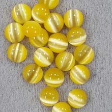 6MM ROUND CABOCHON CAT'S EYE DARK YELLOW(20PCS/BAG)